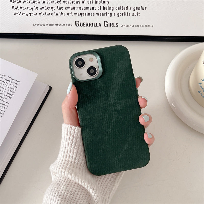 Magnetic Fiber Leather Color iPhone Case