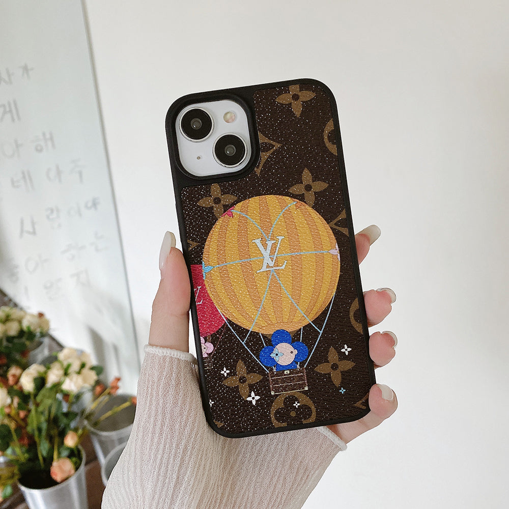 Louis Balloon & Heart Leather iPhone Case
