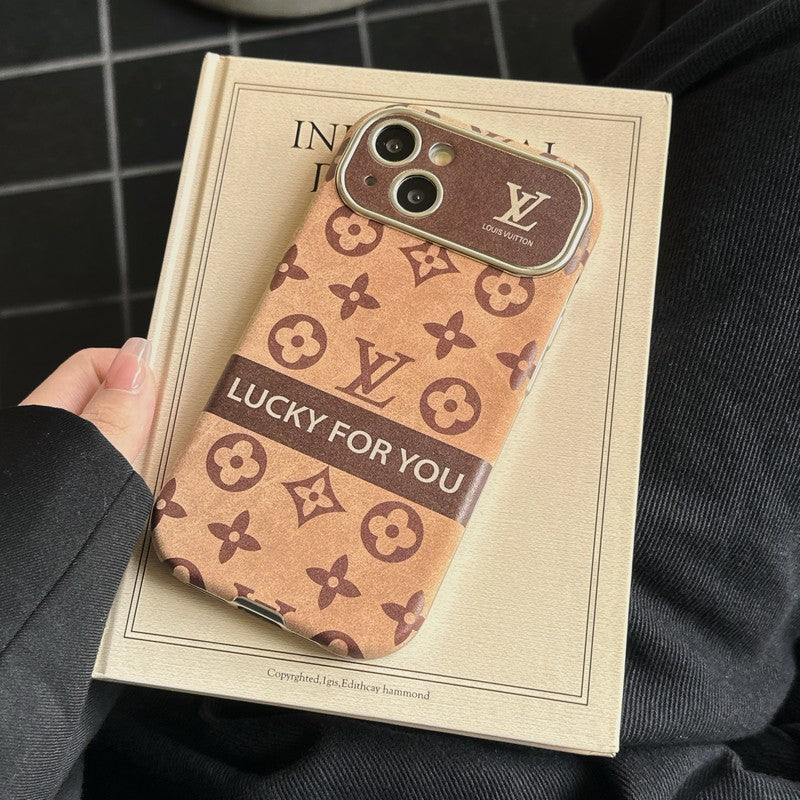 Louis Brown & Black Classic Leather iPhone Case