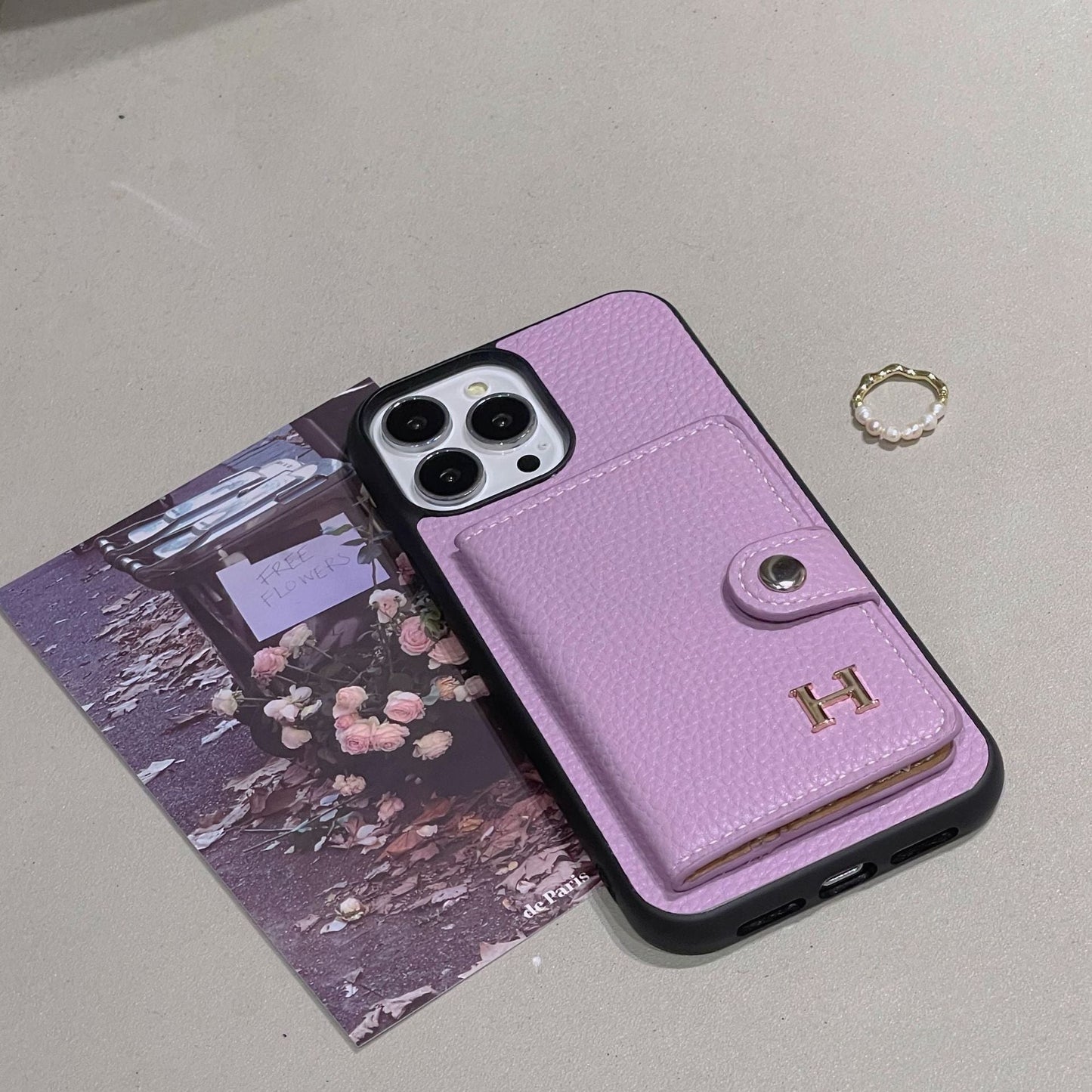 Herm Leather Card Holder iPhone Case
