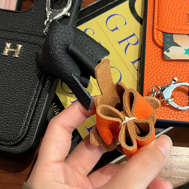 Herm Card Holder Leather Pendant iPhone Case