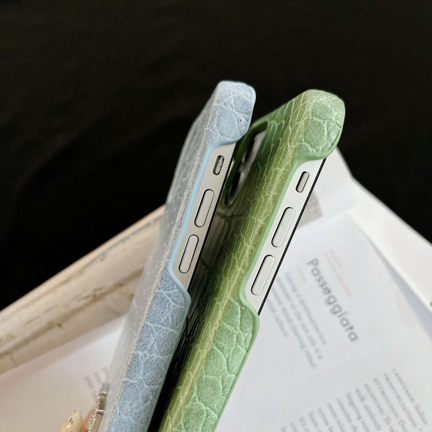 Herm Crocodile Pattern Color Leather iPhone Case