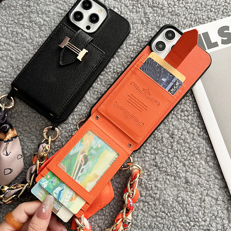 Herm Card Bag Scarves Leather iPhone Case