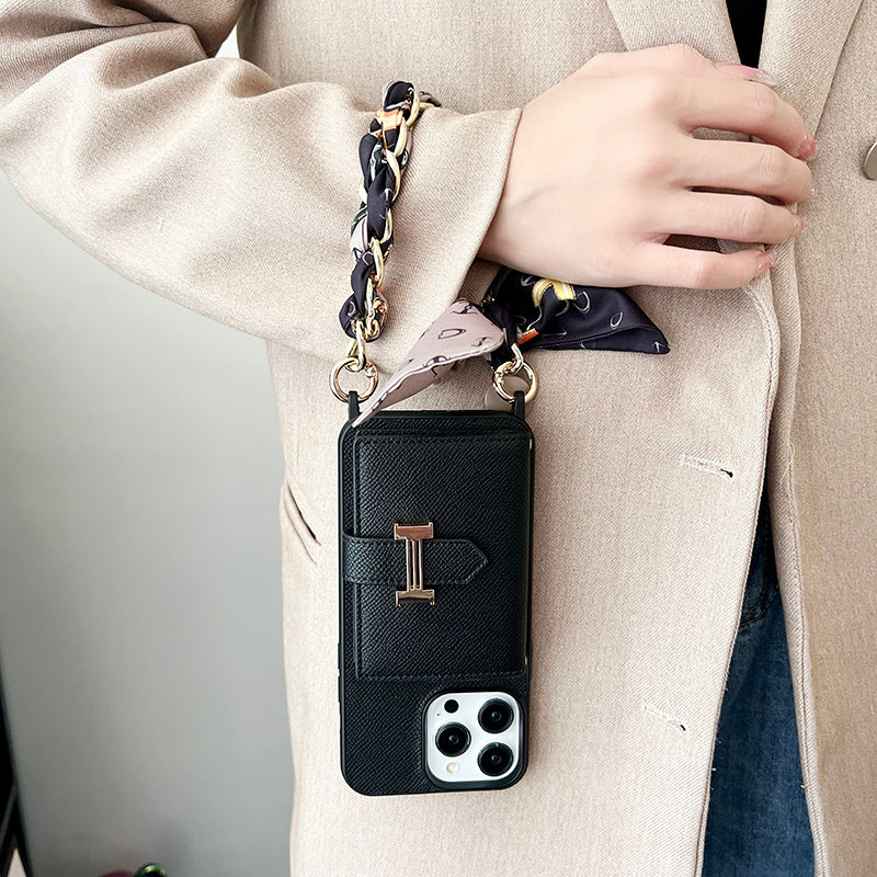 Herm Card Bag Scarves Leather iPhone Case