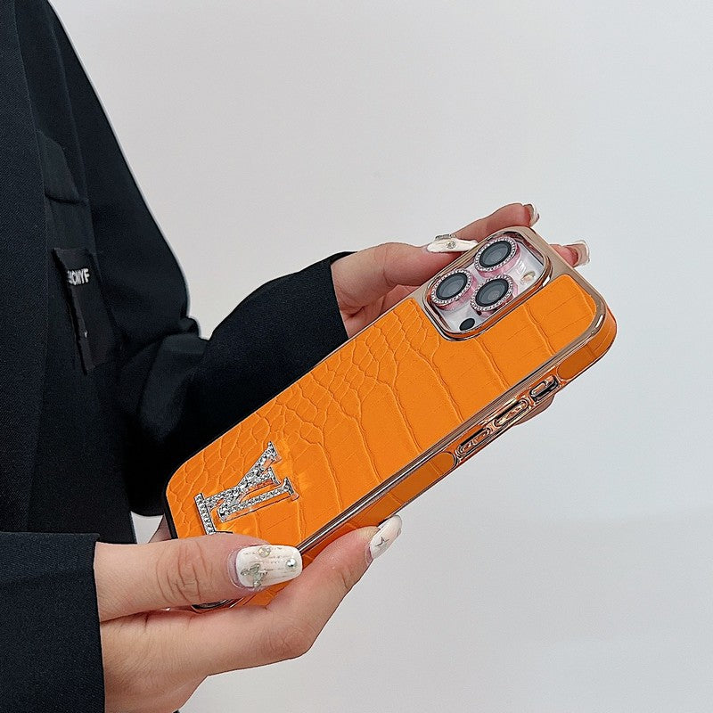 Louis Diamond Logo Rose Gold iPhone Case
