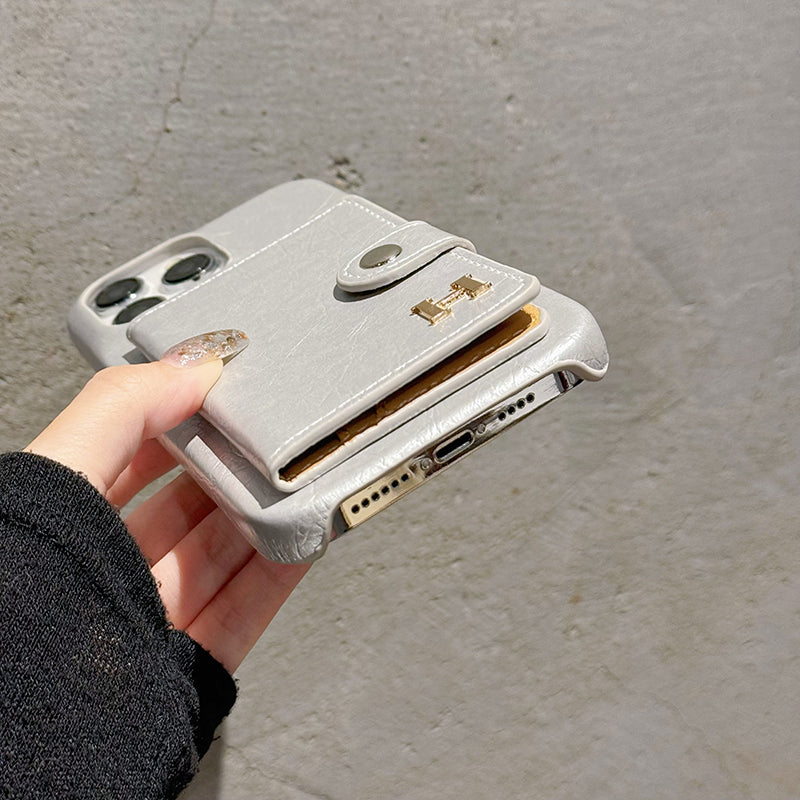 Herm Card Bag Leather iPhone Case