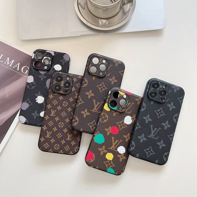 Louis Classic Color Leather iPhone Case