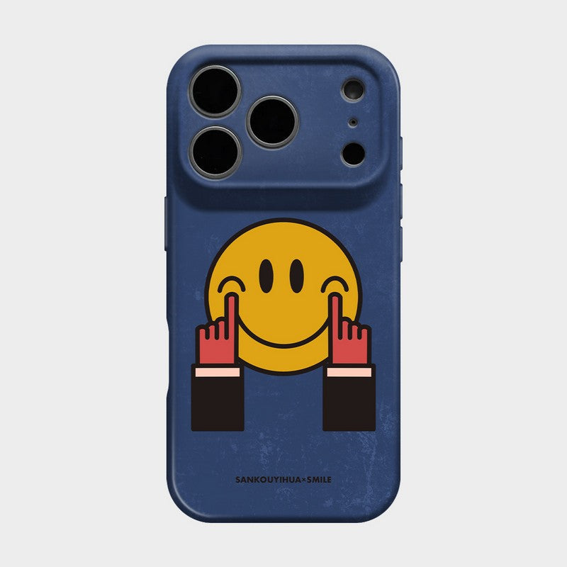 Blue & Yellow Smile iPhone Case