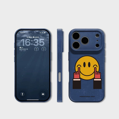 Blue & Yellow Smile iPhone Case