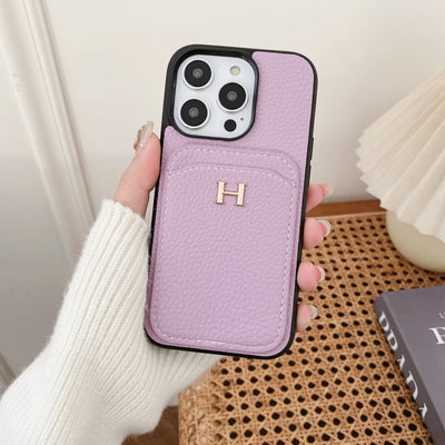 H Color Leather iPhone Case