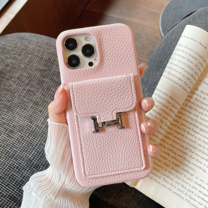 Herm Card Holder Leather iPhone Case