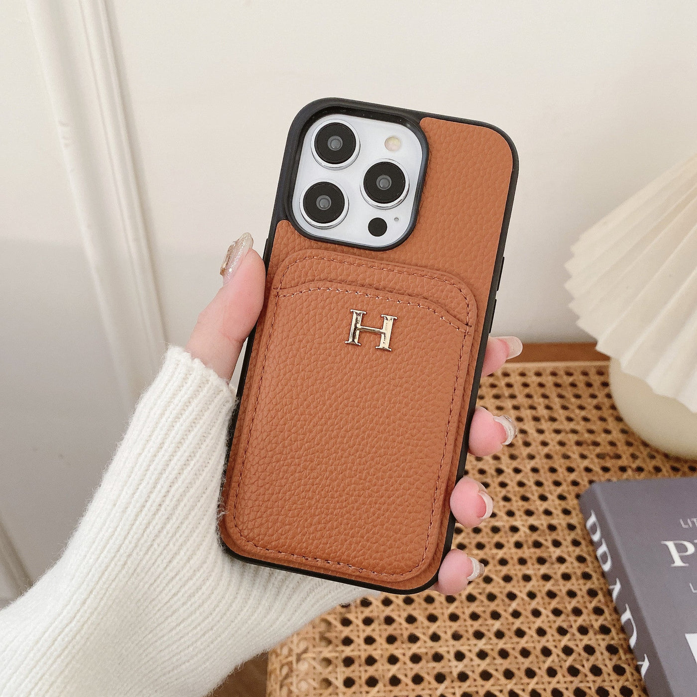 H Color Leather iPhone Case