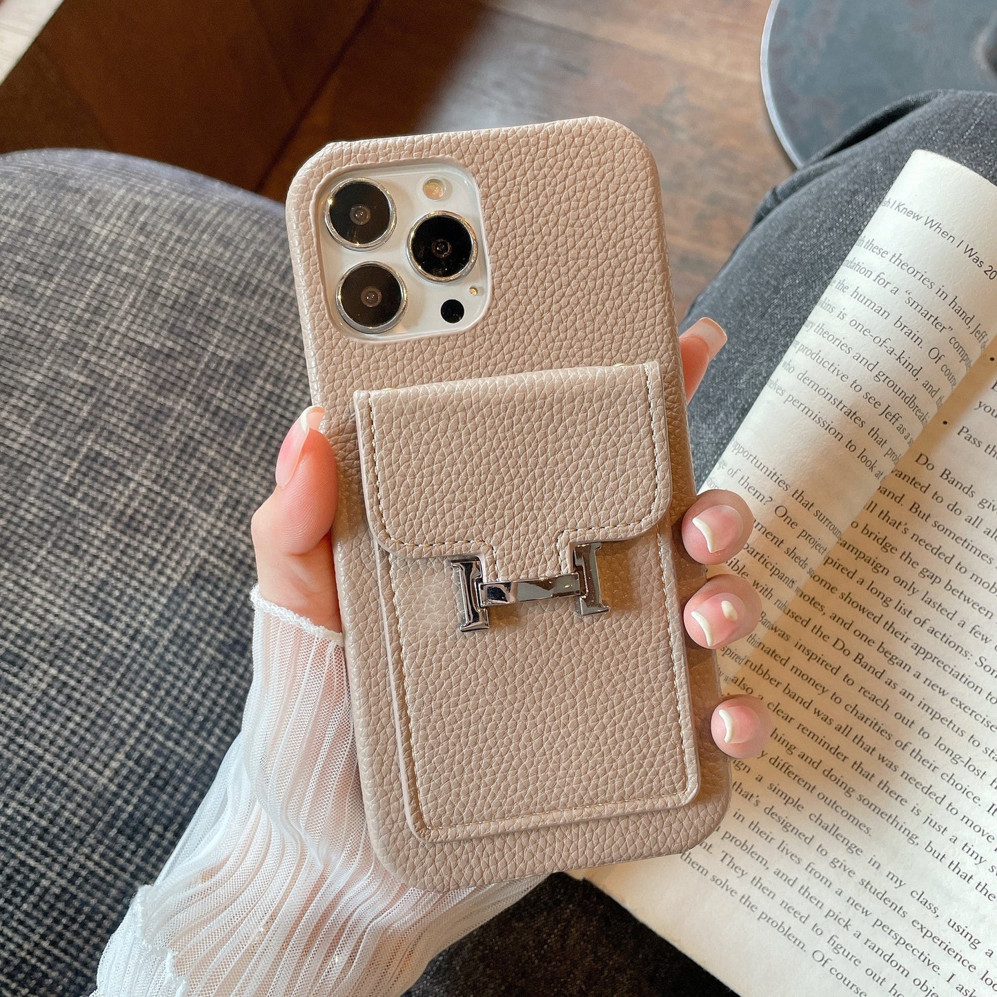 Herm Card Holder Leather iPhone Case