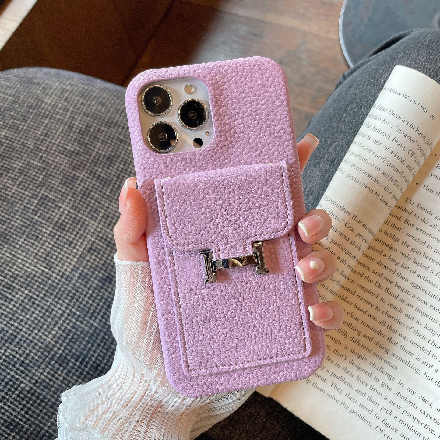 Herm Card Holder Leather iPhone Case