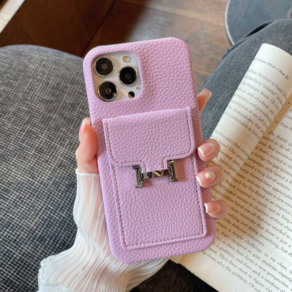 Herm Card Holder Leather iPhone Case
