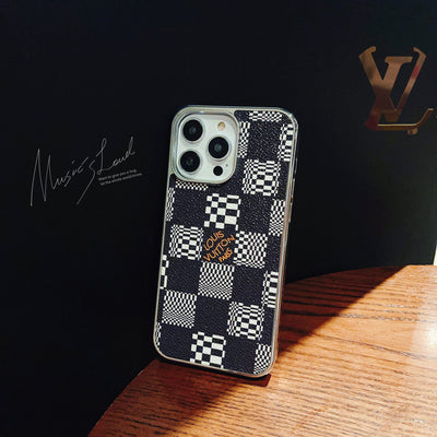 Louis Lattice Leather iPhone Case