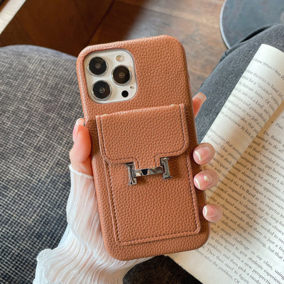 H Card Holder Leather iPhone Case