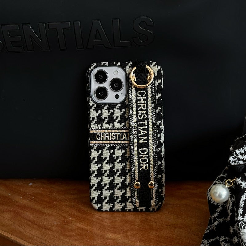 CD Houndstooth Wristband iPhone Case