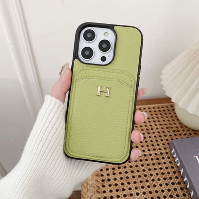 H Color Leather iPhone Case