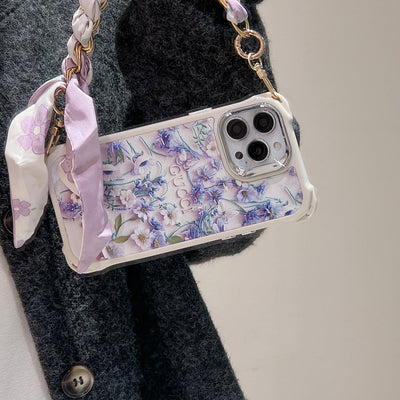 CD Blue & Pink Flowers Scarves iPhone Case