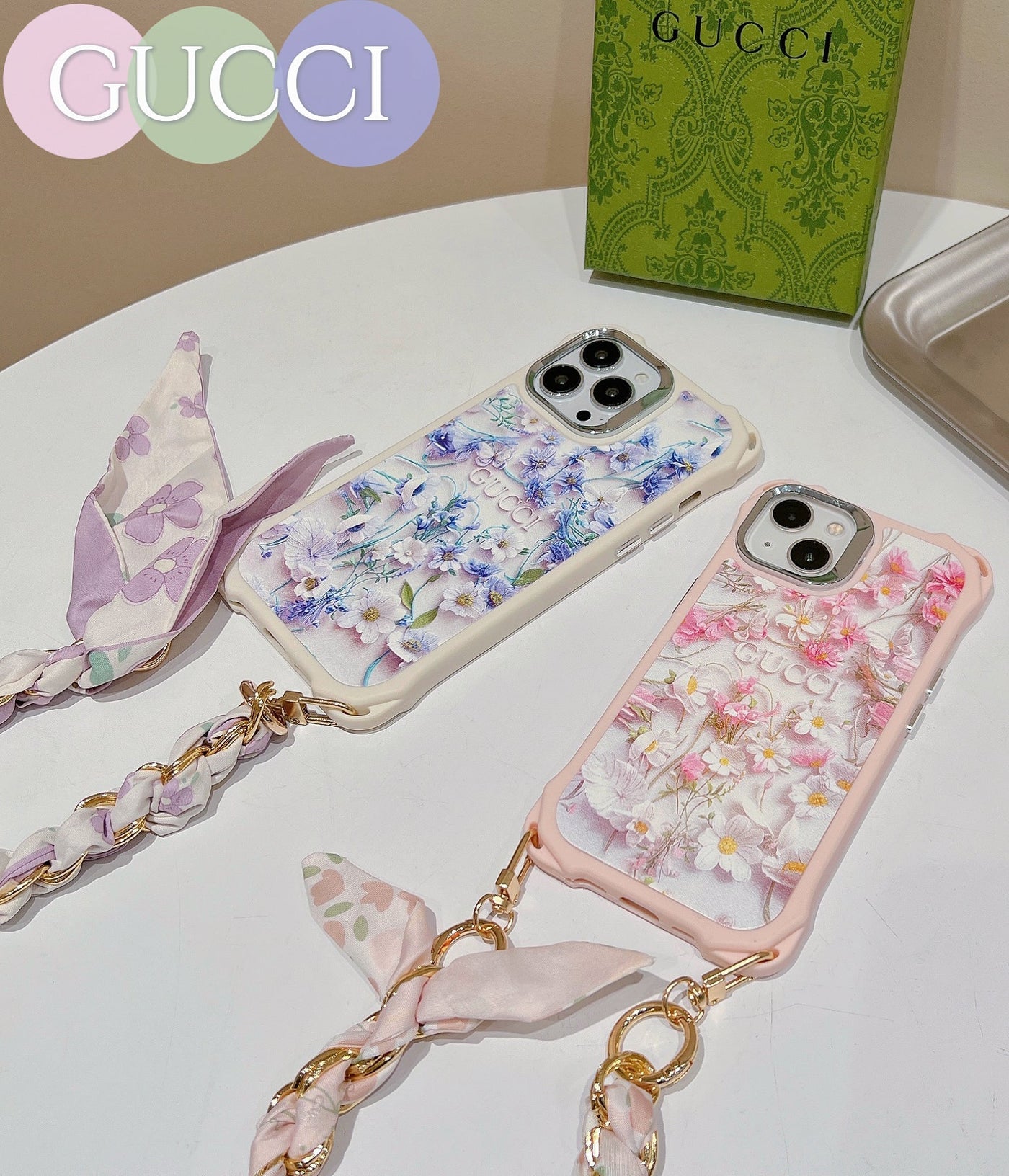 CD Blue & Pink Flowers Scarves iPhone Case