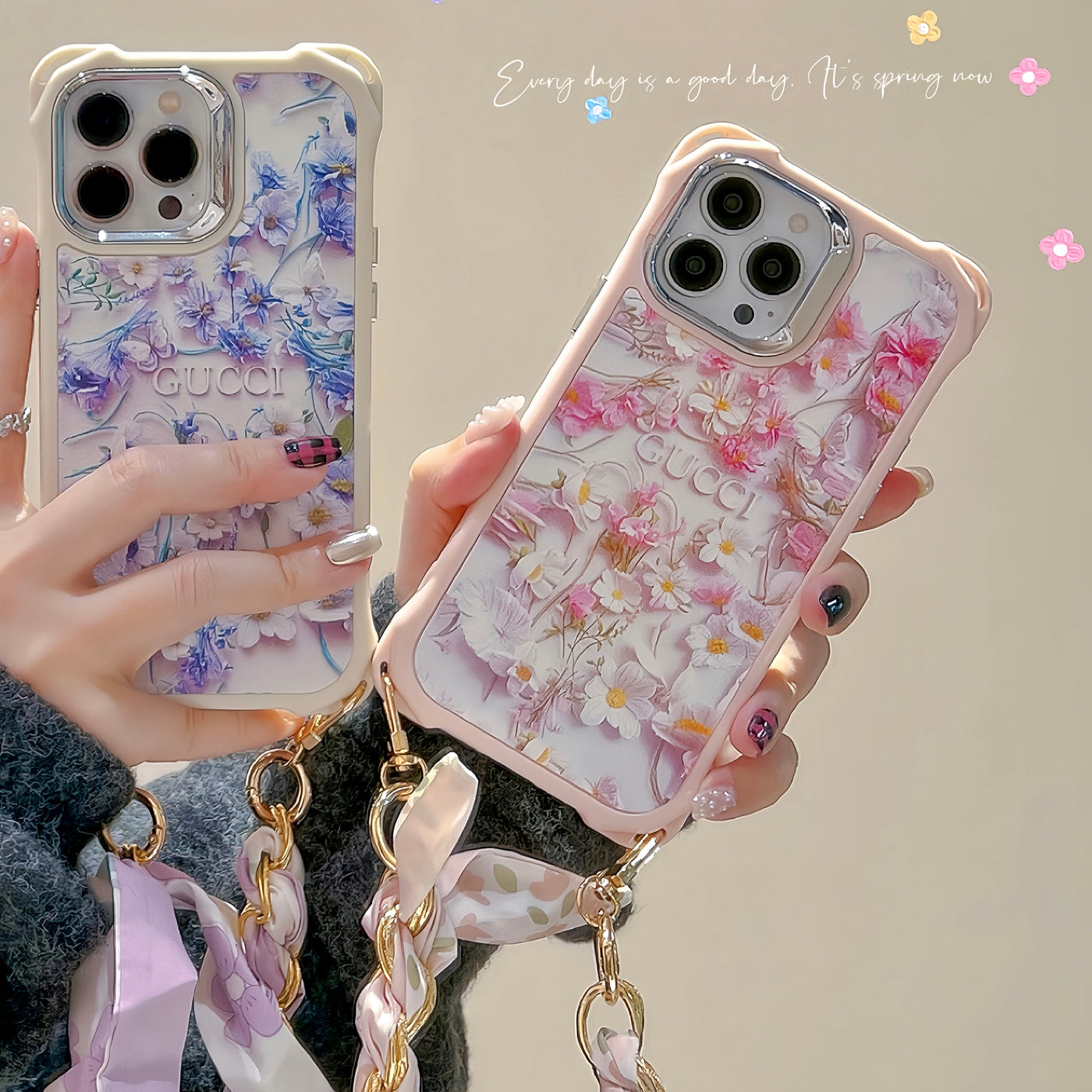 CD Blue & Pink Flowers Scarves iPhone Case