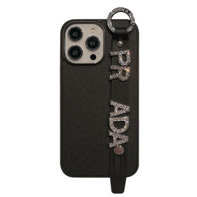 Pra Diamond Wristband Leather iPhone Case