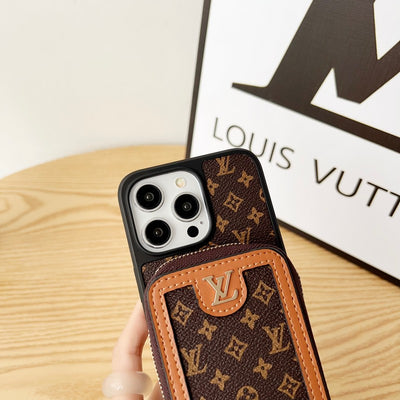 Louis GG Card Holder Chain iPhone Case