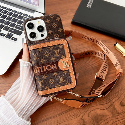 Louis GG Card Holder Chain iPhone Case