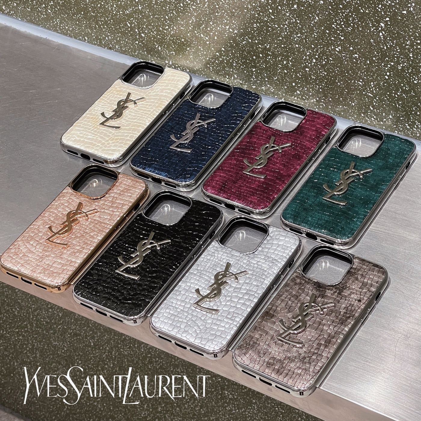 iPhone Case - YSL Crocodile Leather Pattern Case