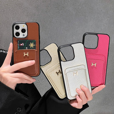 H Card Holder Leather iPhone Case