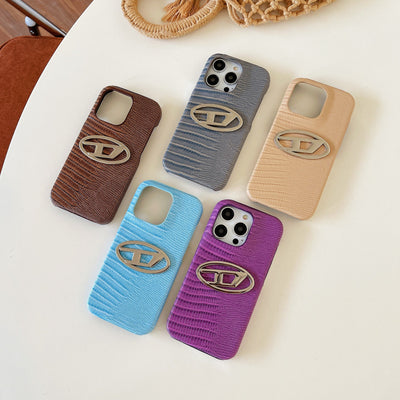 Dies Crocodile Pattern Leather Color iPhone Case