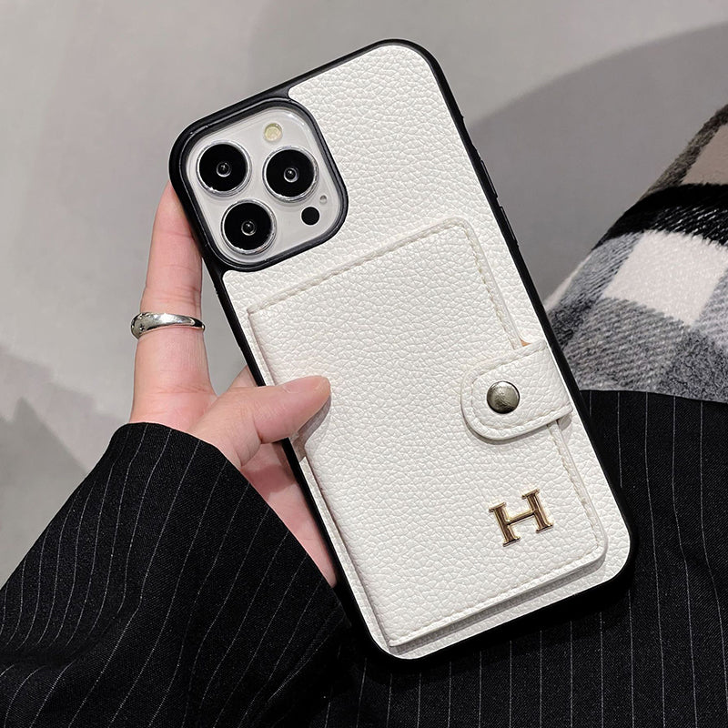 H Leather Card Holder iPhone Case