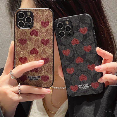 Coa Heart Leather iPhone Case