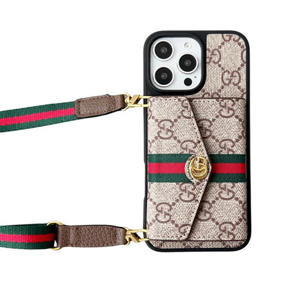 GG Card Holder Crossbody iPhone Case
