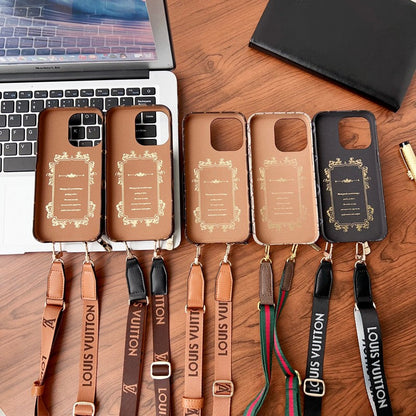 Louis GG Card Holder Chain iPhone Case