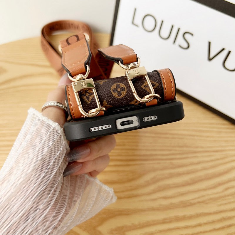 Louis GG Card Holder Chain iPhone Case