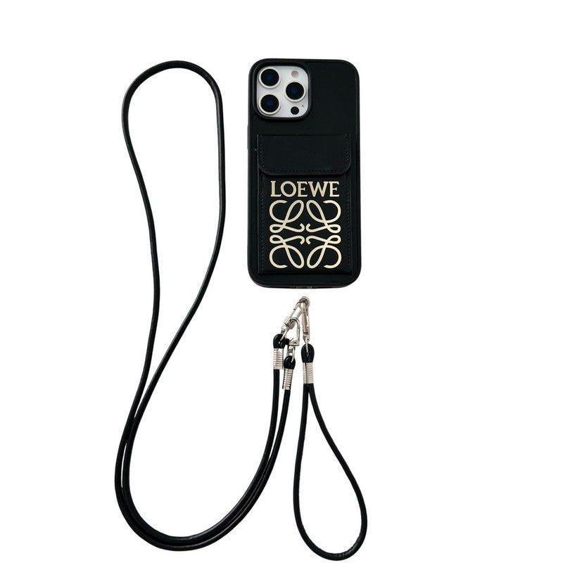 Loe Black & Brown Card Bag Crossbody iPhone Case