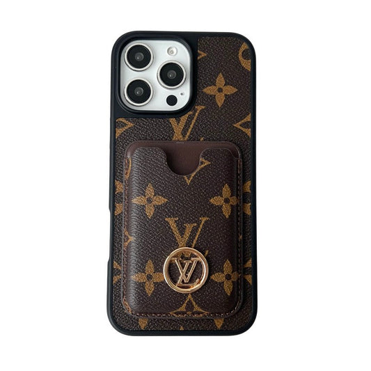 Louis GG New Card Holder Black Camera Cover iPhone Case