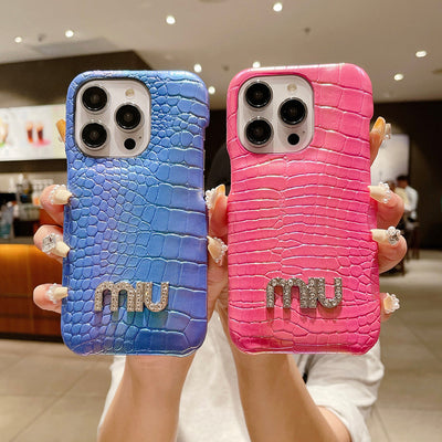 Miu Crocodile Leather Pattern iPhone Case