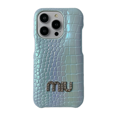 Miu Crocodile Leather Pattern iPhone Case