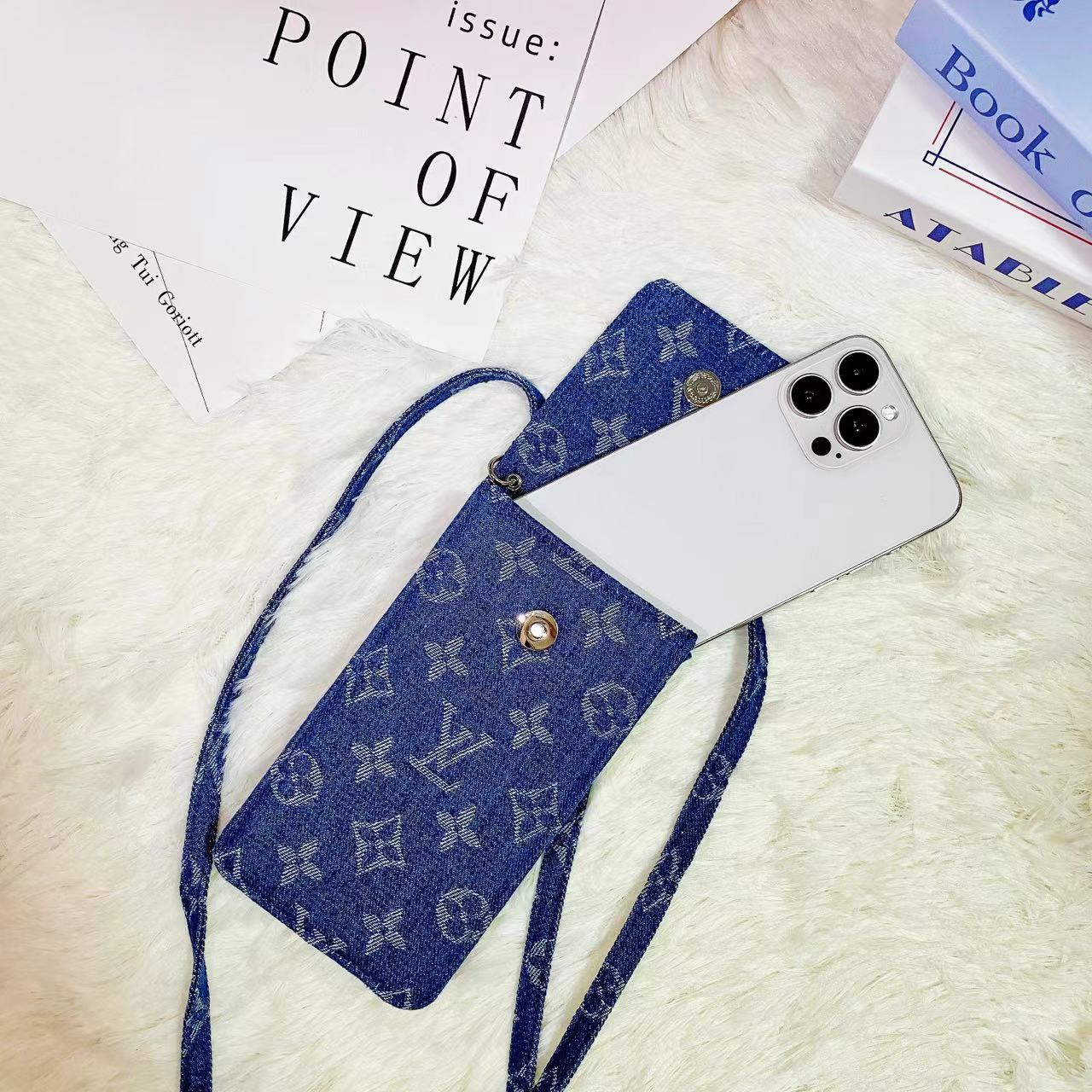 Louis Vintage Denim Crossbody iPhone Case