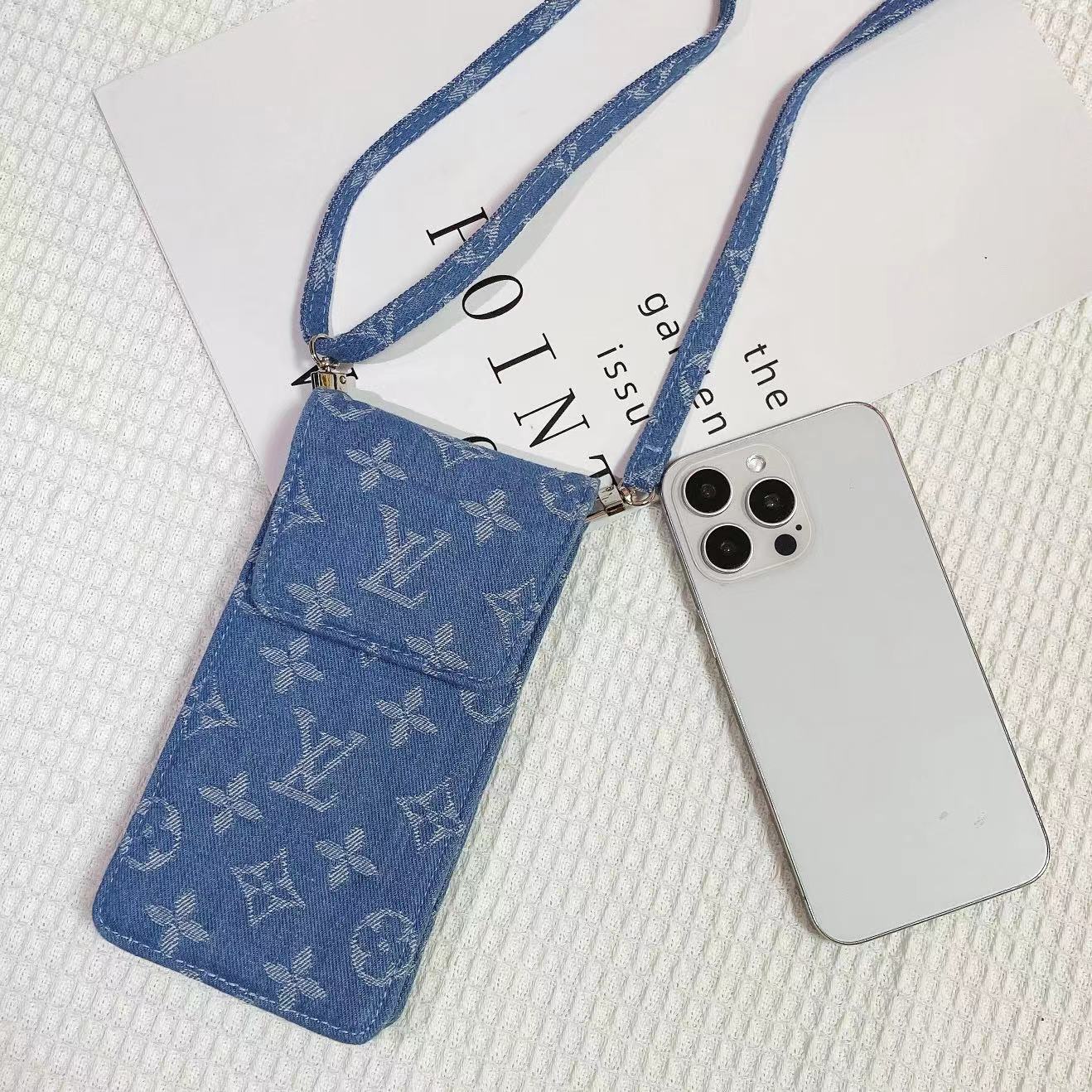 Louis Vintage Denim Crossbody iPhone Case