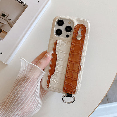 Crocodile Leather Wristband iPhone Case