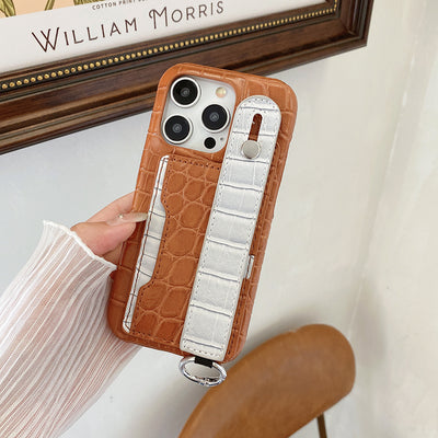 Crocodile Leather Wristband iPhone Case