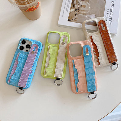 Crocodile Leather Wristband iPhone Case