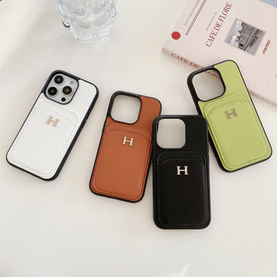 H Color Leather iPhone Case