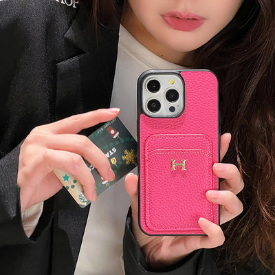 H Card Holder Leather iPhone Case