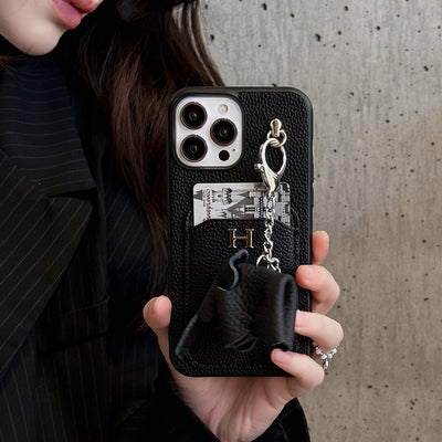 H Card Holder Leather Pendant iPhone Case