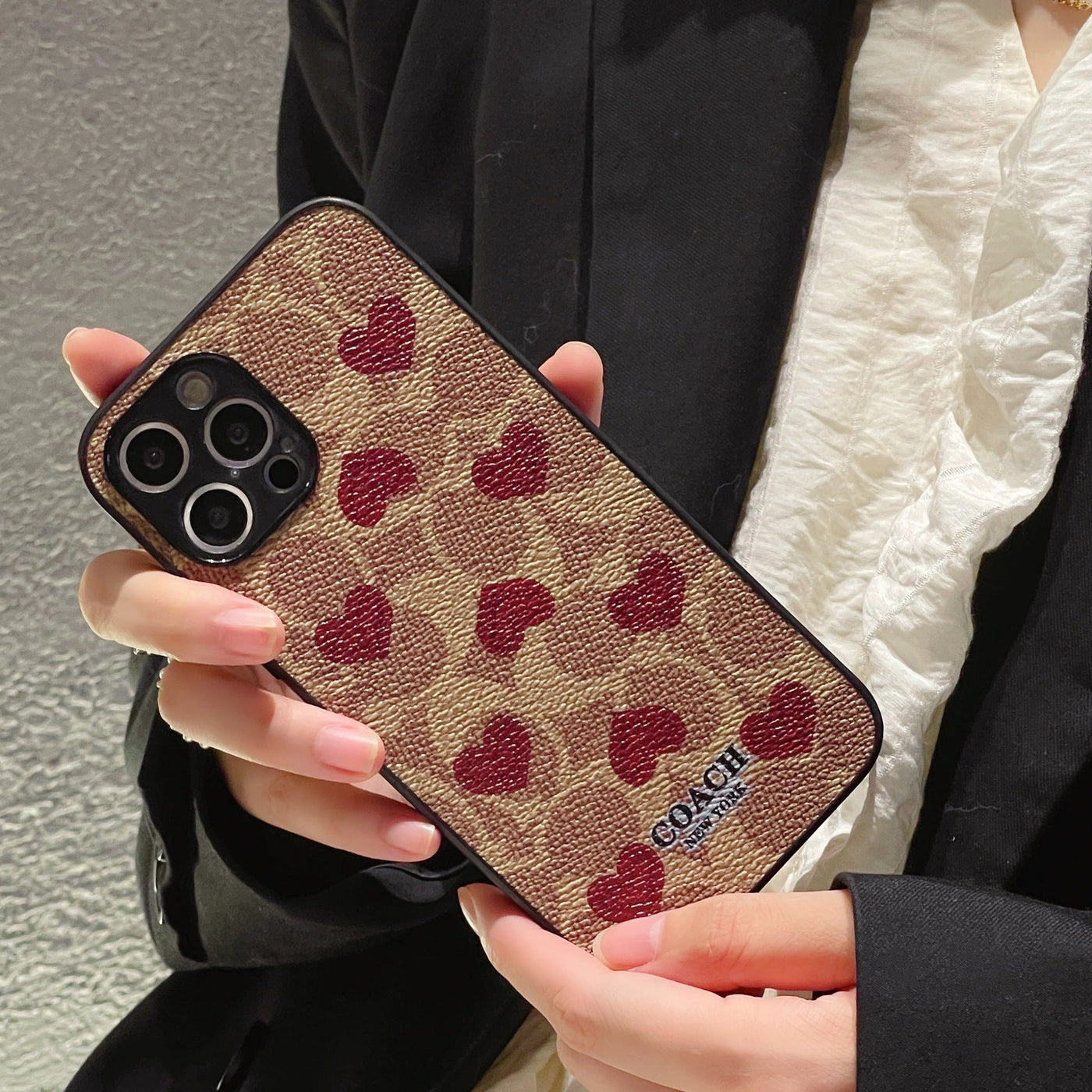 Coa Heart Leather iPhone Case